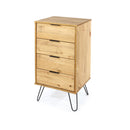 Augusta Pine 4 Drawer Narrow Chest With Hairpin Legs