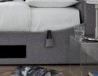 Titan Fabric TV Bed - Speakers + Sound Bar (Marbella Grey)