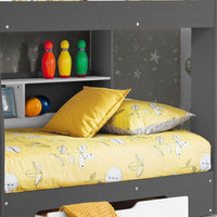 Orion Wooden Storage Bunk Bed Frame (Grey & White)