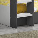 Orion Wooden Storage Bunk Bed Frame (Grey & White)