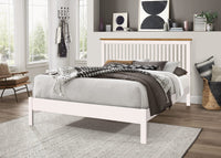 Ascot White low footend Solid Wooden Shaker Bedstead