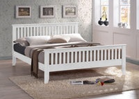 Time Living Turin Solid White Wooden Shaker Bedstead