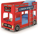 London Bus Wooden Kids Theme Bunk (Red)