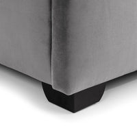 Gatsby Light Grey Velvet Bed Frame - Luxurious Fabric Design