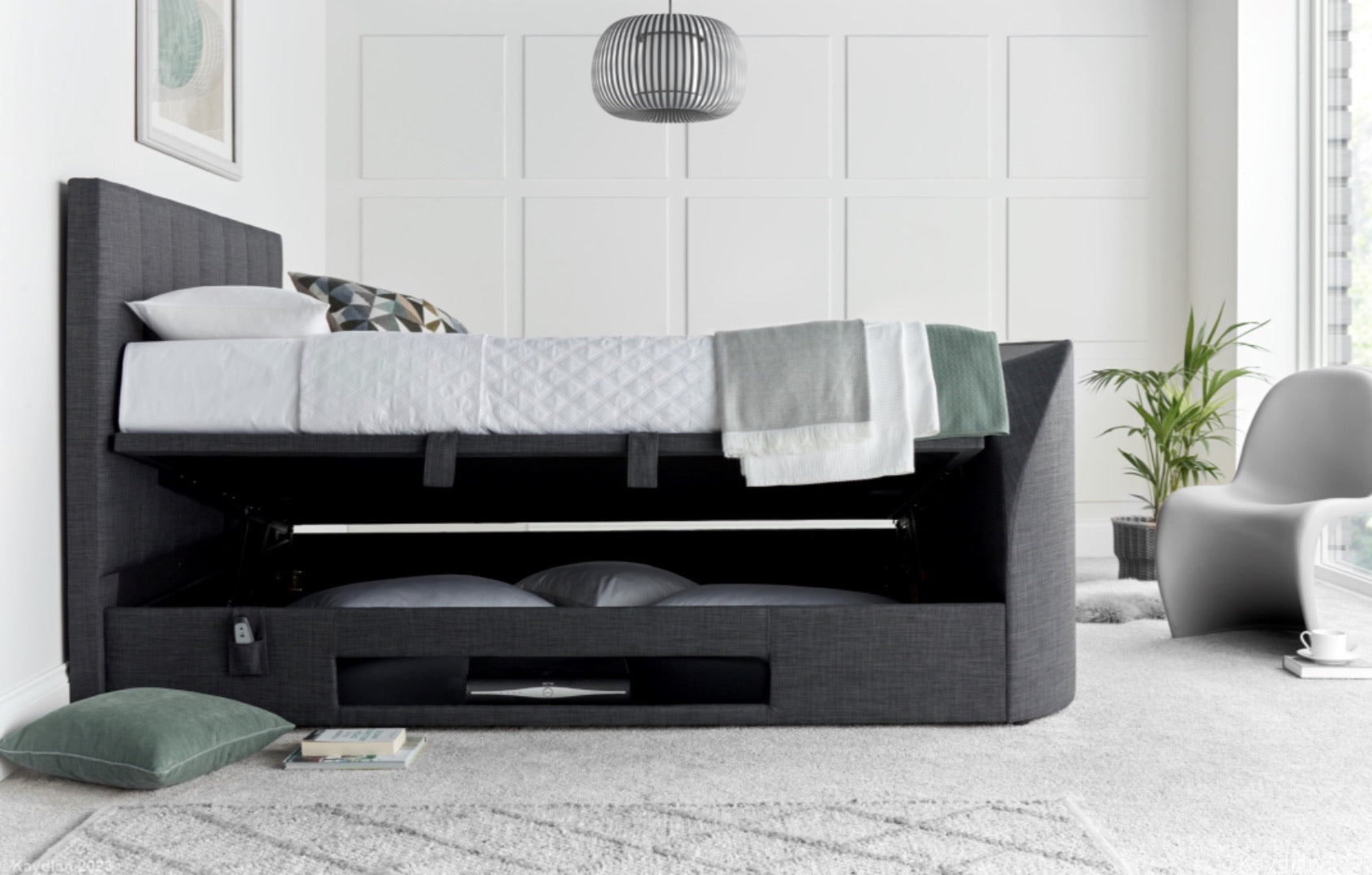 Medburn Fabric TV Ottoman Bed