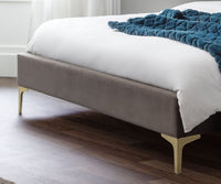 Deco Velvet Fabric Bed in Cocoa Truffle - Elegant Comfort