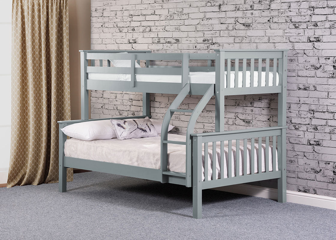 Connor Three Sleeper Bunk in Grey - Stylish Family Bed