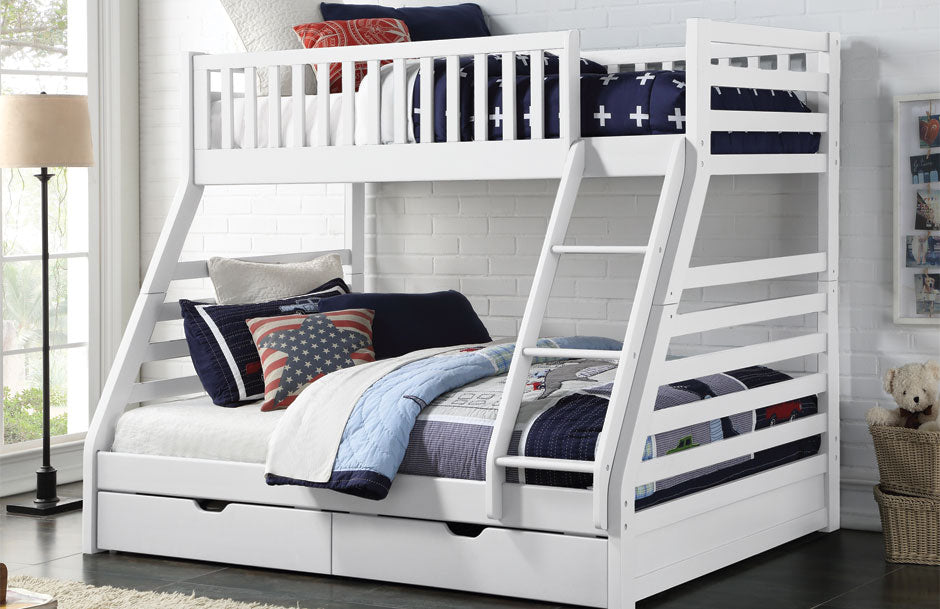 States Kids Triple Bunk Bed (White)