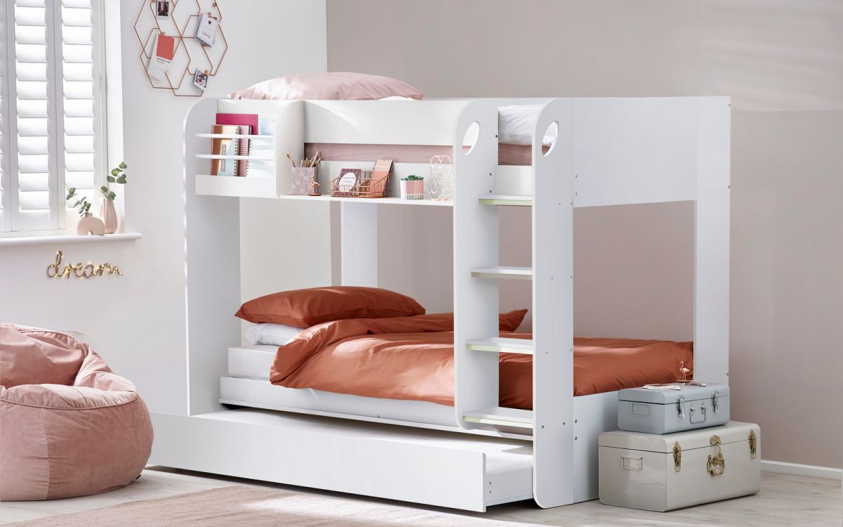 Mars Bunk With Under Bed Draw (White)